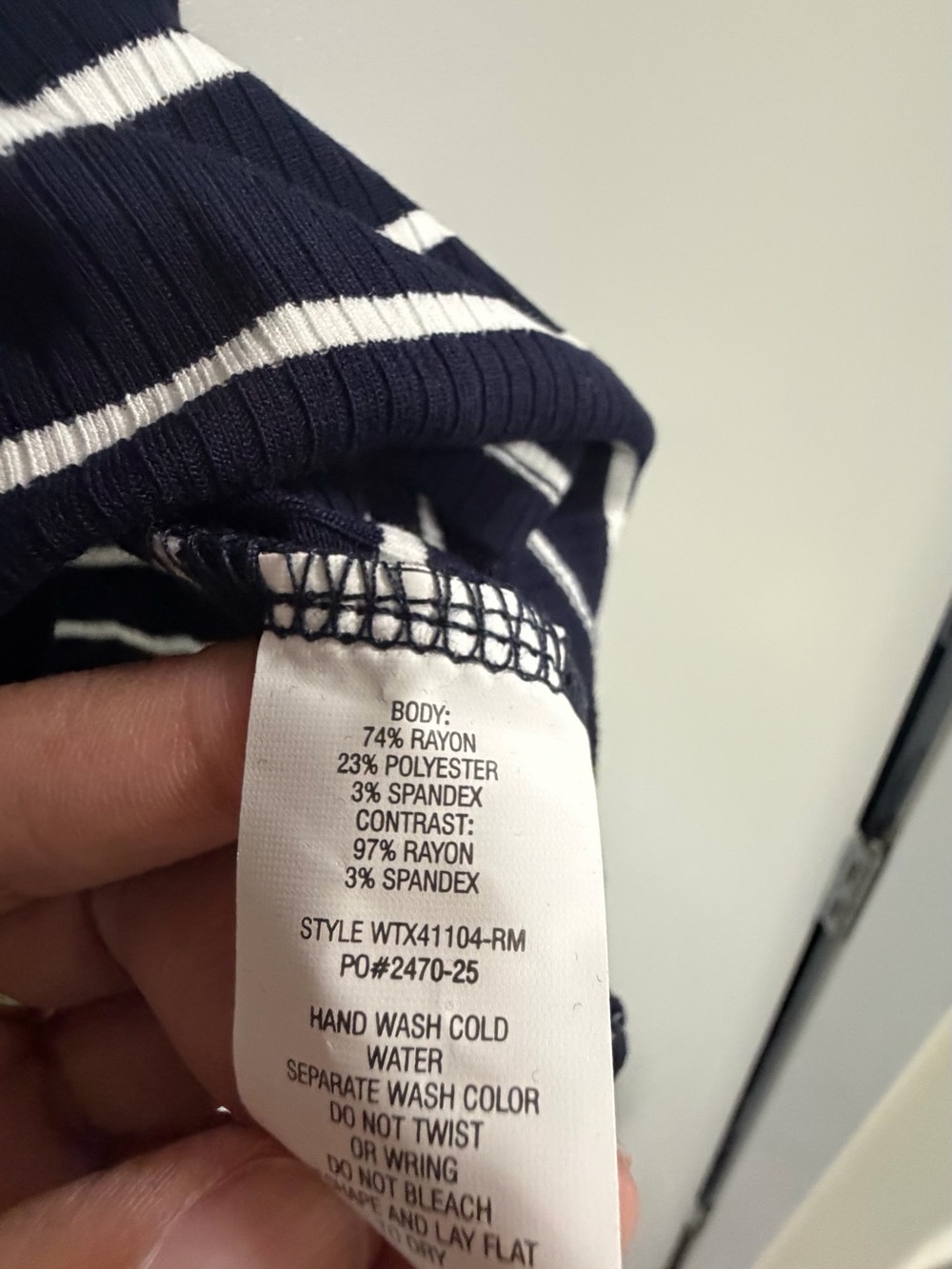 Striped Navy & White Racerback Tank Top - Picture 4 of 5